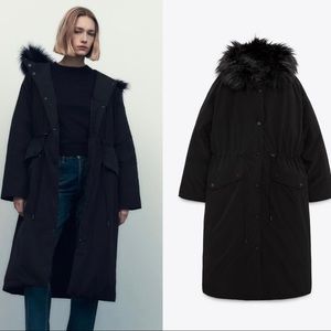ZARA hooded oversized parka S/M